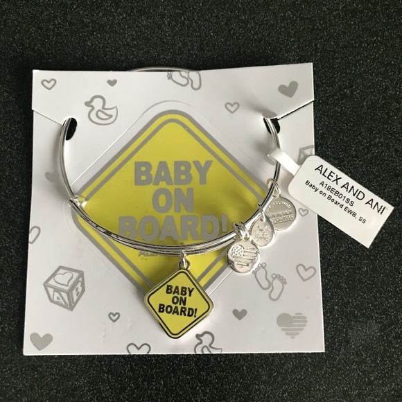 Alex and Ani Expandable Wire Bracelet Baby On Board NWT - Picture 1 of 13